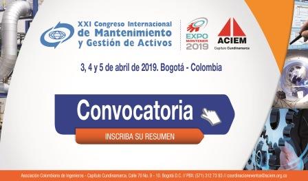 XXI CONGRESO INTERNACIONAL DE MANTENIMIENTO Y GESTIÓN DE ACTIVOS - COLOMBIA - ABRIL 2019