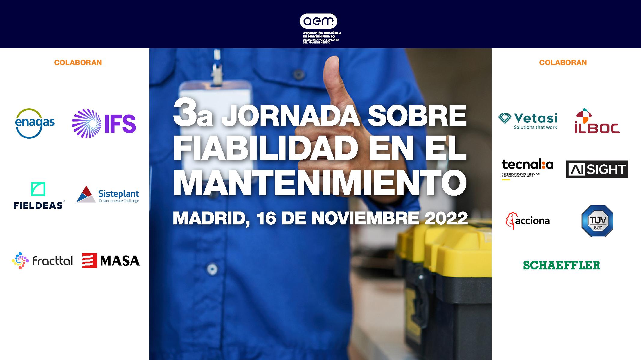 3a JORNADA SOBRE FIABILIDAD EN EL MANTENIMIENTO - sesión online 9 de marzo de 2023